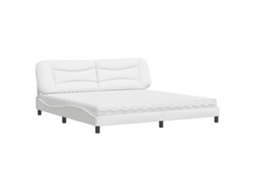 Bed, Beds Vidaxl Branco Couro Artificial (200 X 200 Cm)