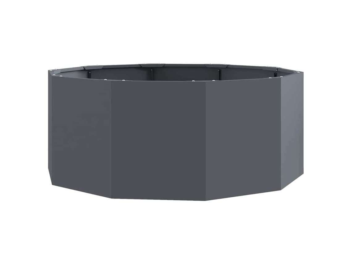 Conjunto 1 Vaso De Jardim Vidaxl Antracite Aço (90 X 90 X 35 Cm)