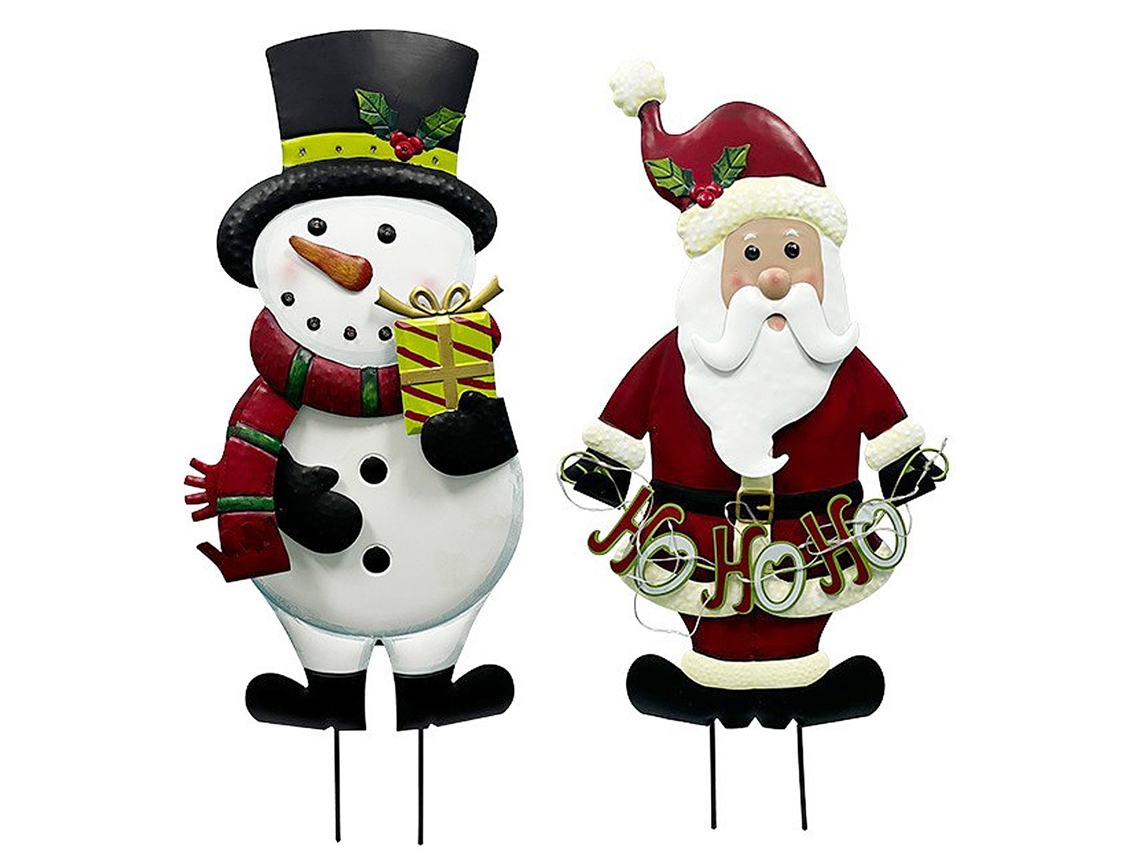Laxiscreed Conjunto De Decoração De Natal Com Pai Natal E Boneco De Neve Para Jardim