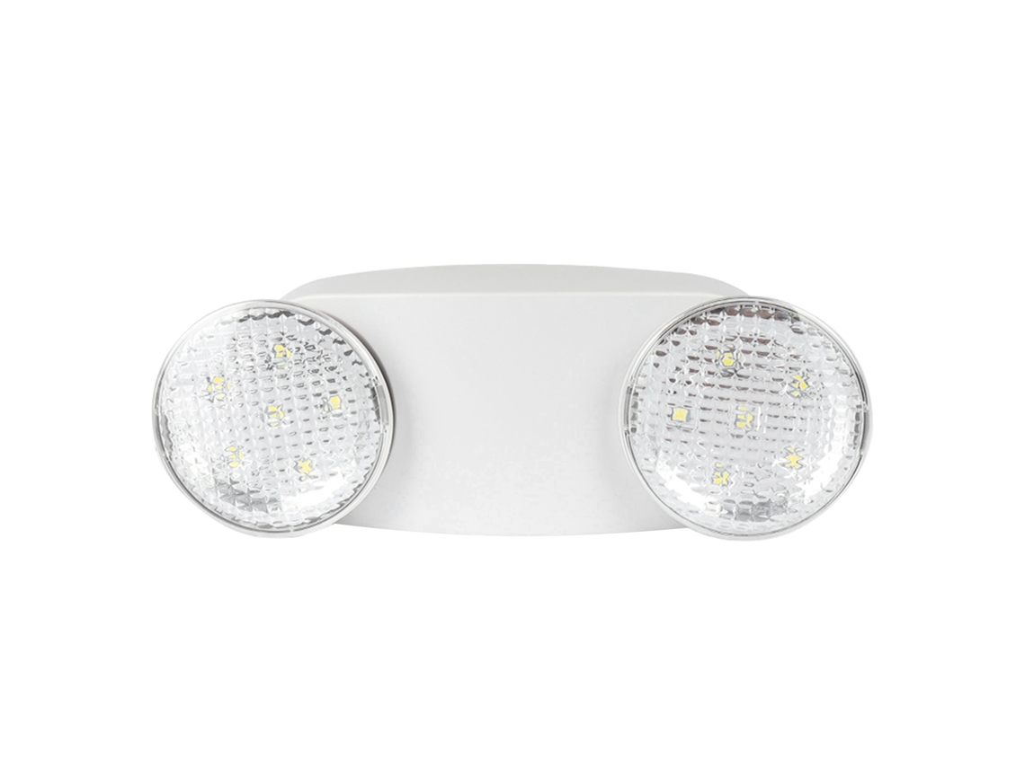 Luz de emergência LED 200lm, 2 lâmpadas, bateria 120min, rotativa, para lar, escritório, comércio | S/MARCA