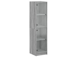 Aparador Alto com Portas de Vidro Cinzento Sonoma MAISON EXCLUSIVE (35x37x142 cm)