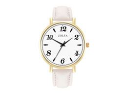 Relógio de quartzo unissex elegante e casual, ideal para presente de casais (branco)