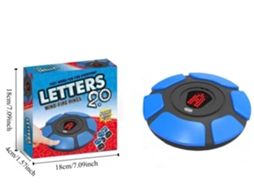 Jogo de Tabuleiro Crazy Letter Game, Jogo Interativo com Roda Giratória, Infantilsegunda Geração Caixa Pequena Azul Inglês CHENNNLS