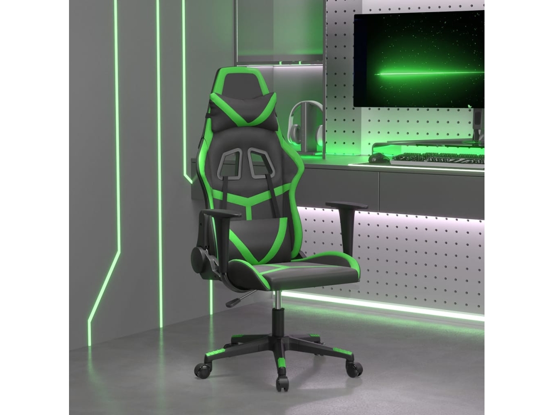 Vidaxl Cadeira Gaming Couro Artificial Preto E Verde
