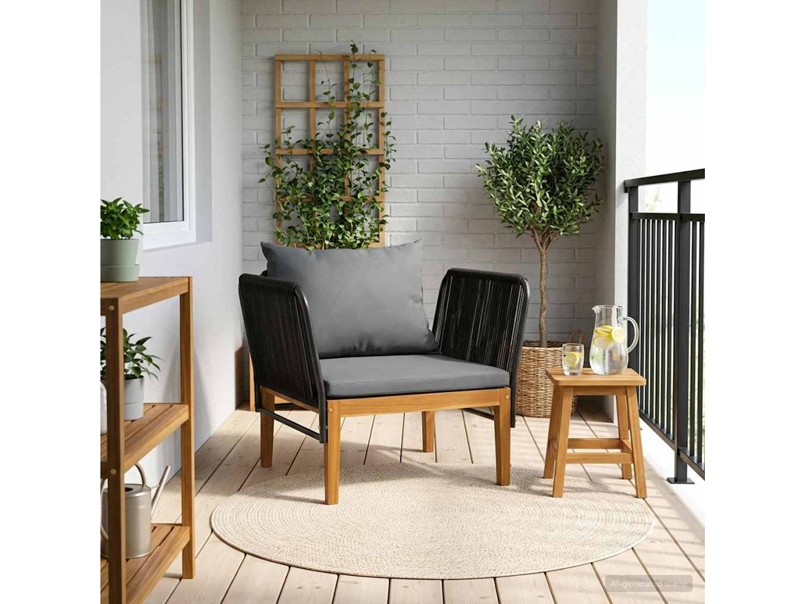 Vidaxl Cadeira De Jardim Com Almofadas Natural