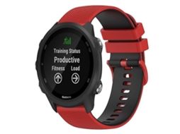 Lurelia Pulseira Garmin Forerunner 245 Music De 20 Mm, Silicone Xadrez Bicolor, Vermelha E Preta