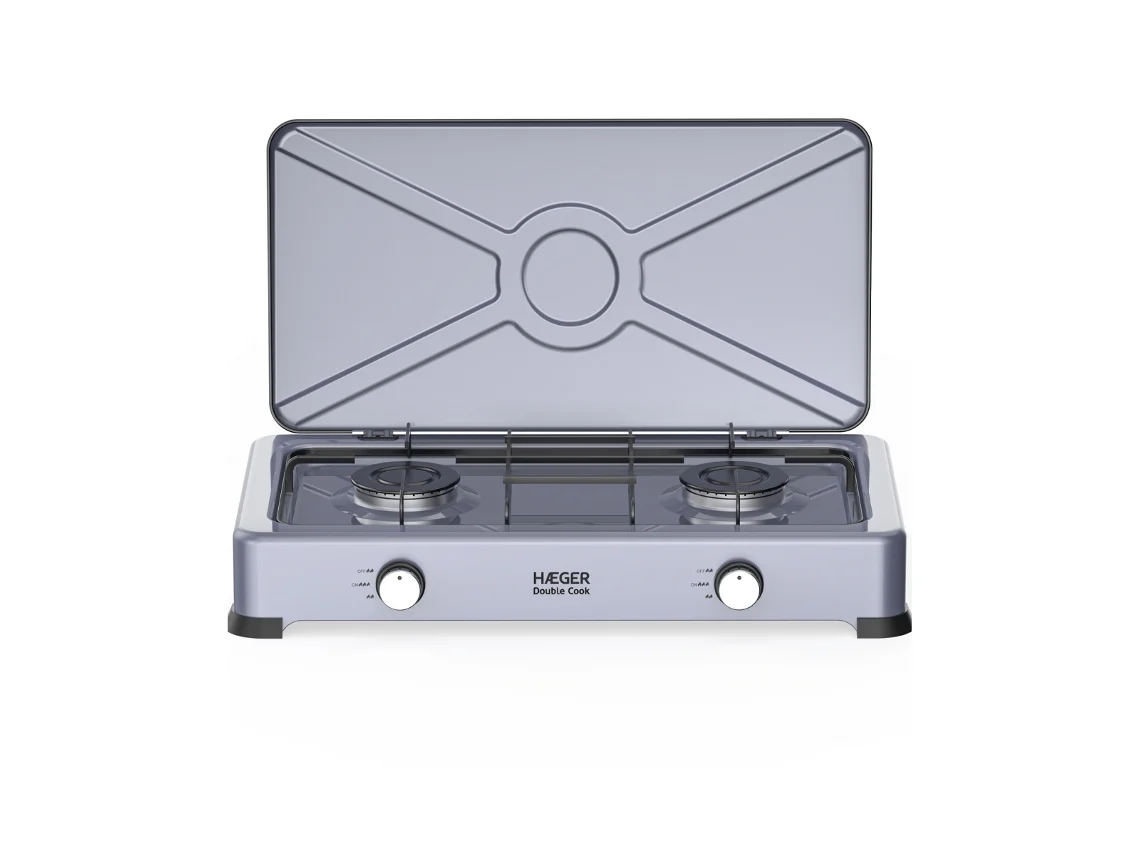 Fogareiro A Gás Haeger Double Cook 2 Queimadores