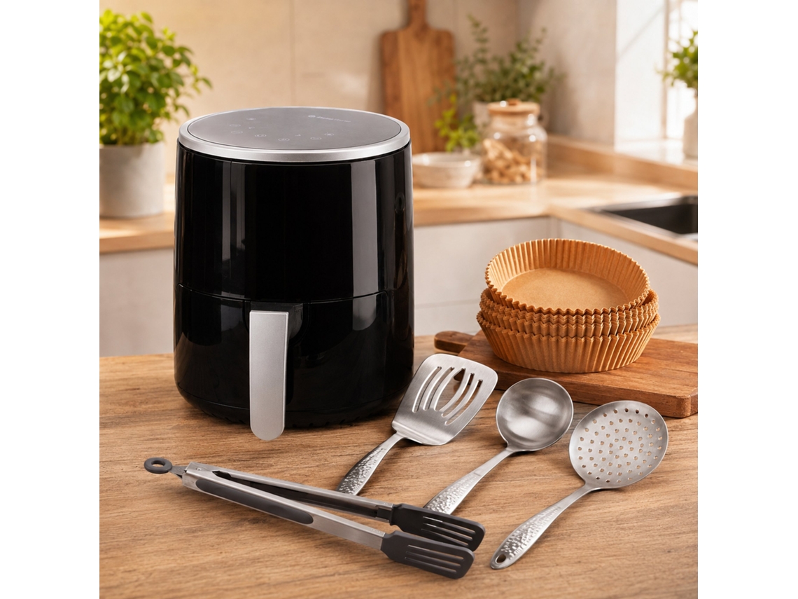 Fritadeira Elétrica Sem Óleo SWISS HOME 2,5l 1200w com formas e utensílios