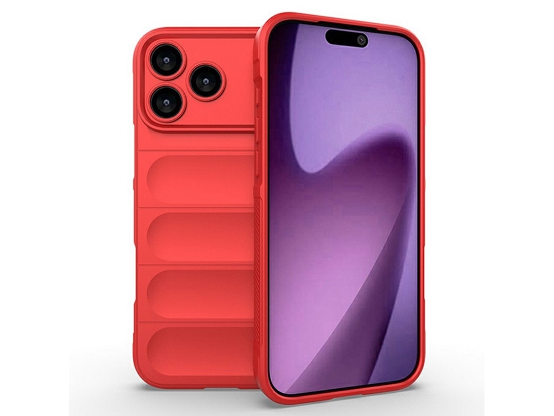 Capa Amorus Para Iphone 17 Pro Max, Resistente A Impactos E Feita De Tpu - Vermelha