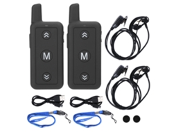 2pcs Walkie Talkie Mini 1w 400-480mhz Transceptor Com Fone De Ouvido De Gancho Para Ouvido