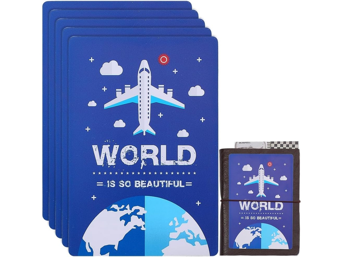 Craspire Conjunto De 5 Lápis Padrão Passaporte, Bloco De Anotações, Azul, 125x 85mm, Leve, Portátil, Reutilizável