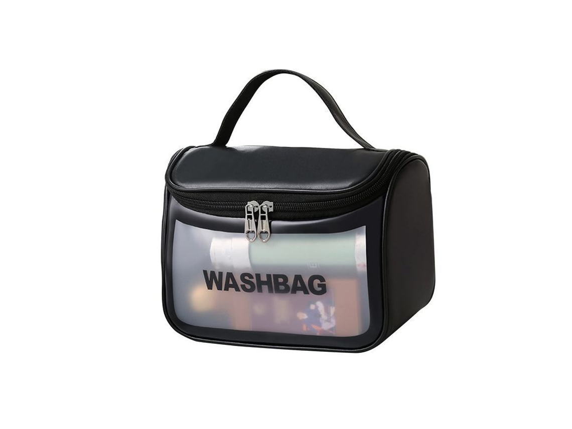 Bolsa de Maquiagem Grande Preta, Bolsa de Viagem Translúcida de Alta Capacidade para Maquiagem e Toalharia