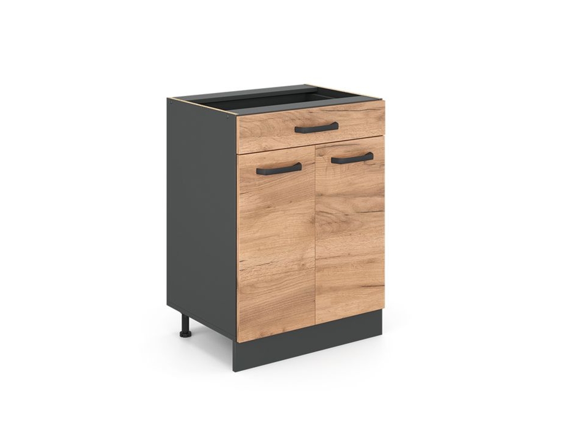 Móveis de cozinha R-Line, Mármore PT 60 cm, Carvalho dourado, VICCO