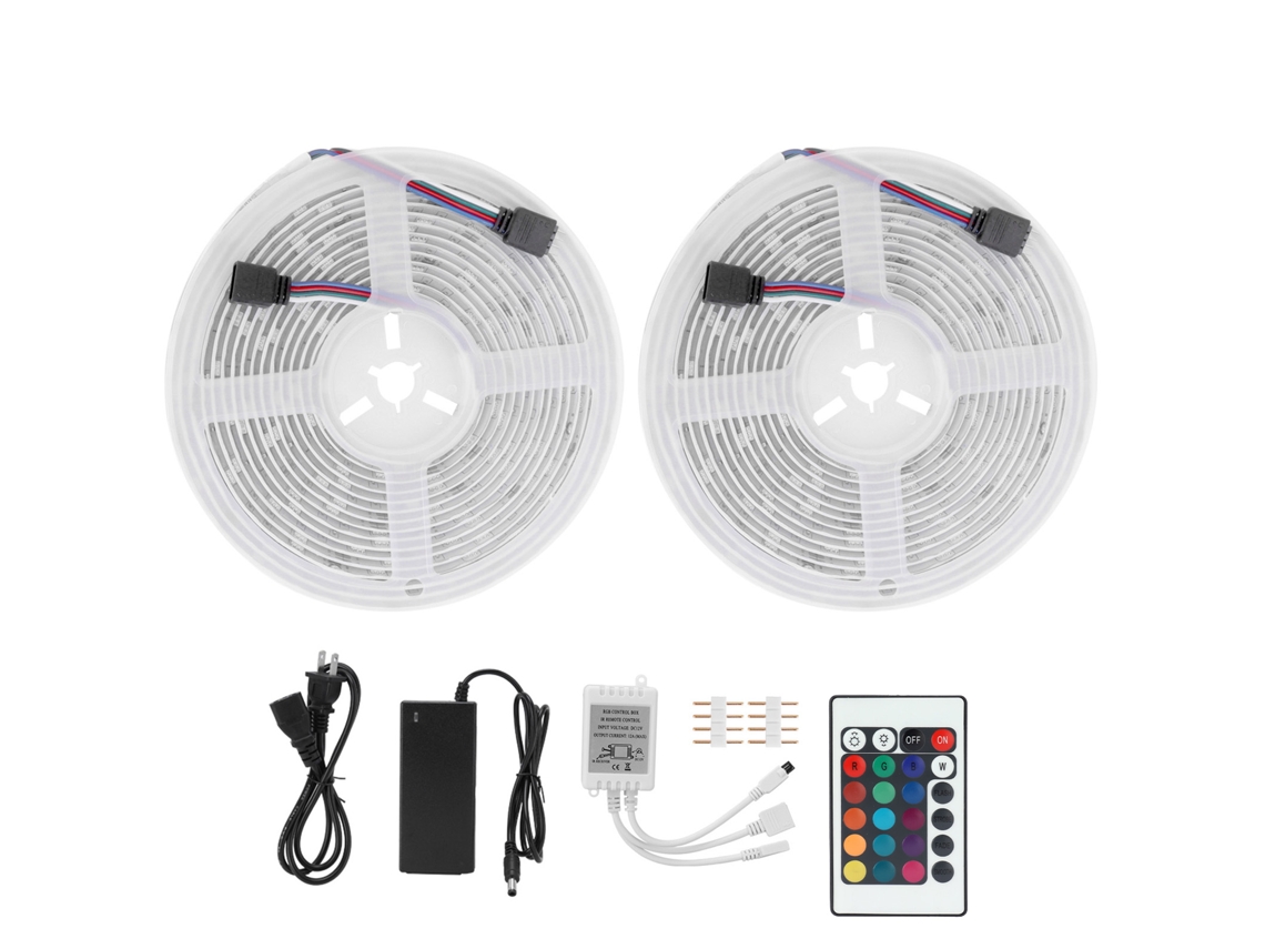 Fita de LED à prova d'água de 10m com 600 LEDs e mudança de cor, modelo 2026, para decoração flexível de ambientes externos.