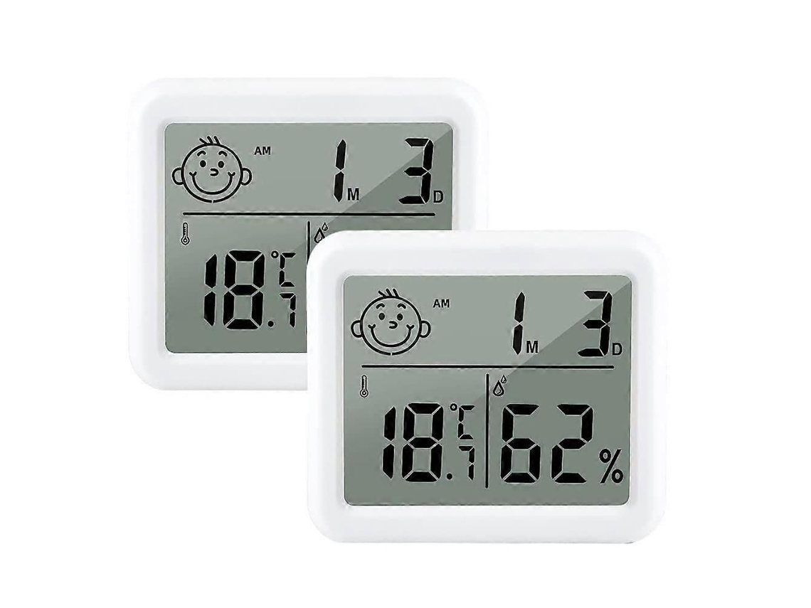 Termômetro E Higrômetro, Pacote Com 2 Mini Termômetros Digitais Lcd Para Ambientes Internos, Higrômetro