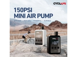 Bomba de ar elétrica portátil para bicicleta branca - 150psi com visor digital e compressor rápido recarregável para encher pneus