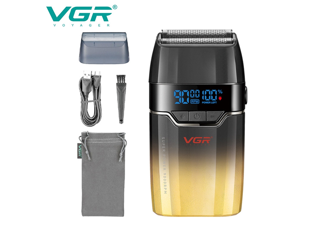 (amarelo) Barbeador Elétrico Digital Com Visor, Função De Clareamento E Para Cabeças Calvas.