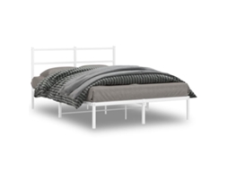 Vidaxl Estrutura De Cama Com Cabeceira 140x190 Cm Metal Branco
