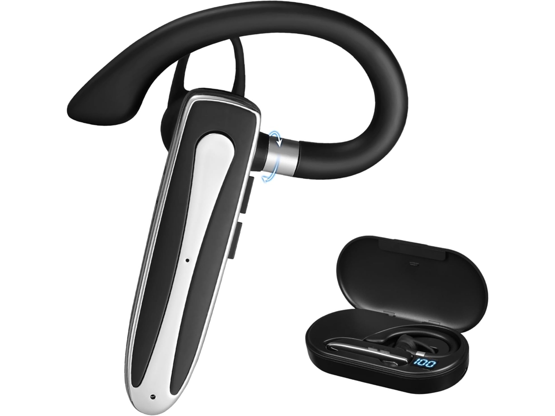 Fone De Ouvido Mono Sem Fio Com Gancho, Abs Preto Para Celular