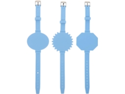 Pulseira de silicone preta para anotações, conjunto de 3 peças, azul