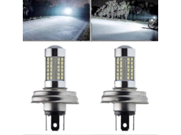 2pcs Lâmpada De Farol Led P45t R2 66smd Para Moto Scooter 6000k 6v 12v Branco 6v
