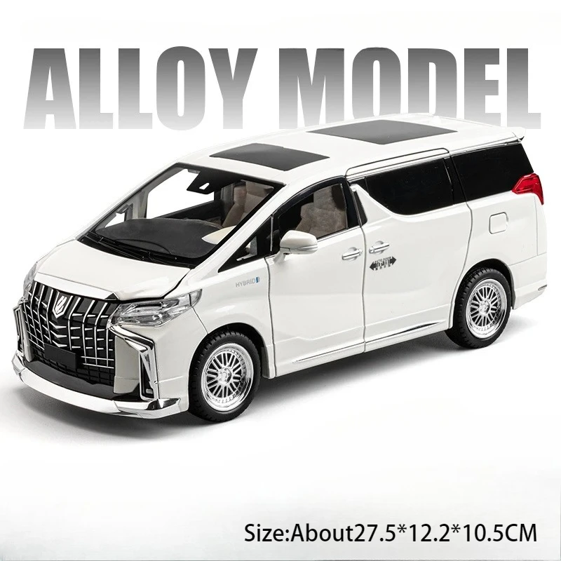 (alphard White) Miniatura De Carro Em Escala 1:18 Com Efeitos De Som E Luz, Portas Que Podem Ser Abertas.