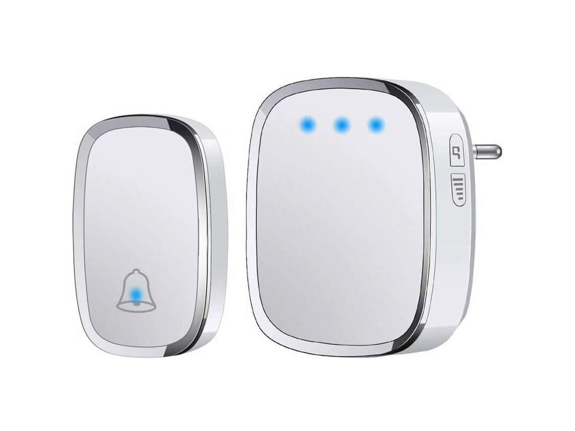 Campainha Sem Fio Para Ambientes Externos, À Prova Dágua Ip44, Alcance De 300 Metros, Relógio Com Flash Led, 1 Transmissor E 1 Recepto Slowmoose