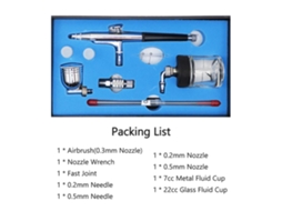 Kit De Aerógrafo De Doble Acción Com Pontes 0.2/0.3/0.5mm, Vasilhas De 7cc E 22cc Para Modelagem, Tatuagens, Decoração De Bolos E Unhas
