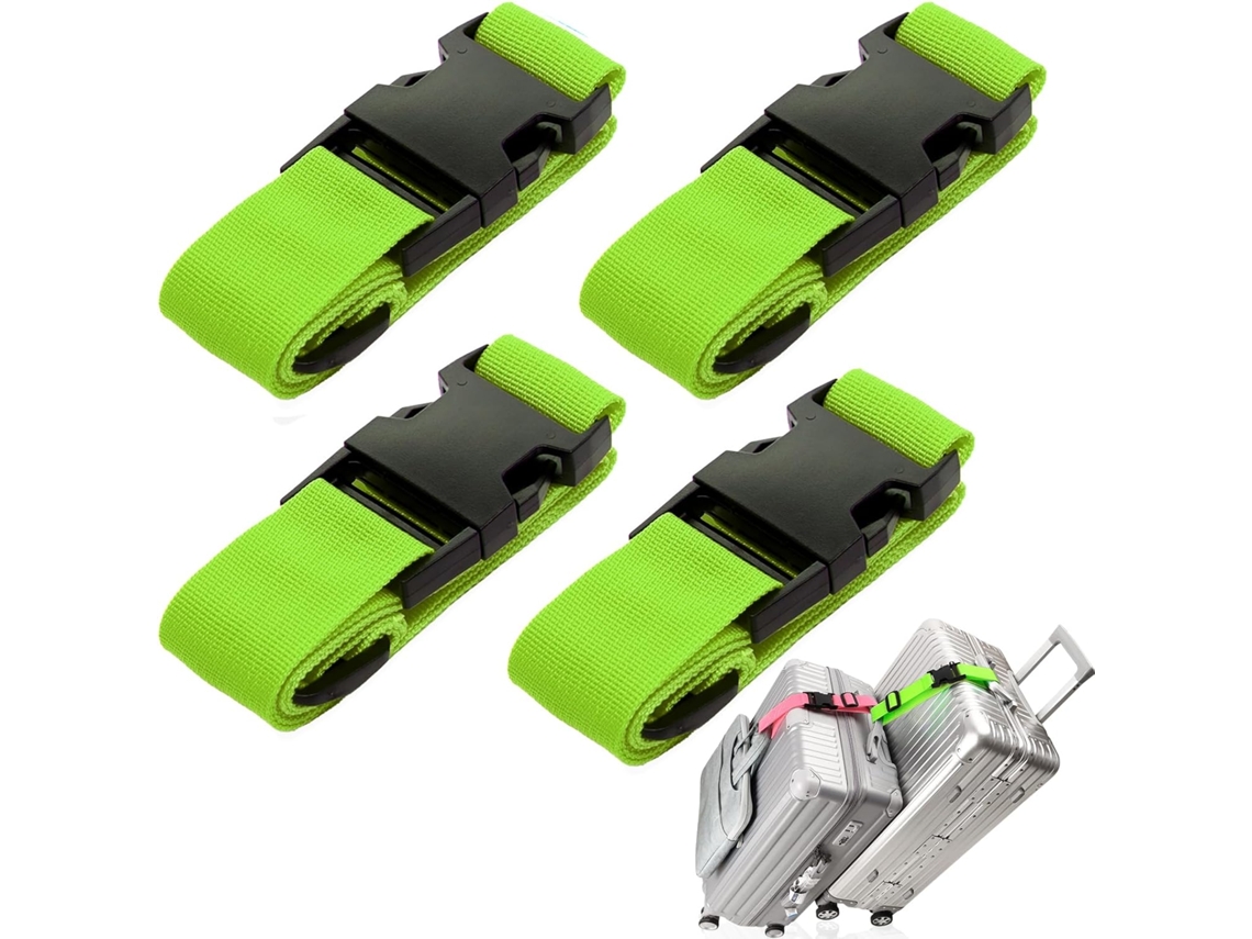 Conjunto De 4 Cintas Fixação Para Bagagem, Com Conectores Ajustáveis​​(para Bagagem De Mão), Para Prender Malas Com Segurança