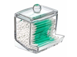 Dispensador De Cotonetes Qtip Caixa Organizadora Em Acrílico Aquaforge