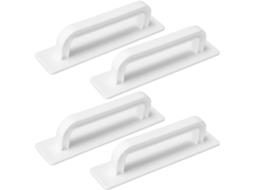 Ipetboom Conjunto De 4-puxadores Decorativos Autoadesivos Em Abs Branco Com Fixação Forte Para Móveis, Ideais Para