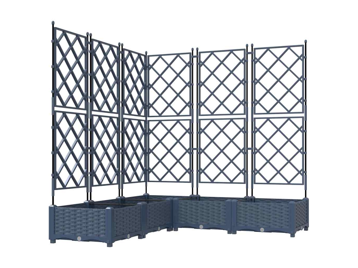 Conjunto 5 Vaso De Jardim Vidaxl Cinzento Polipropileno (120 X 120 X 125,5 Cm)