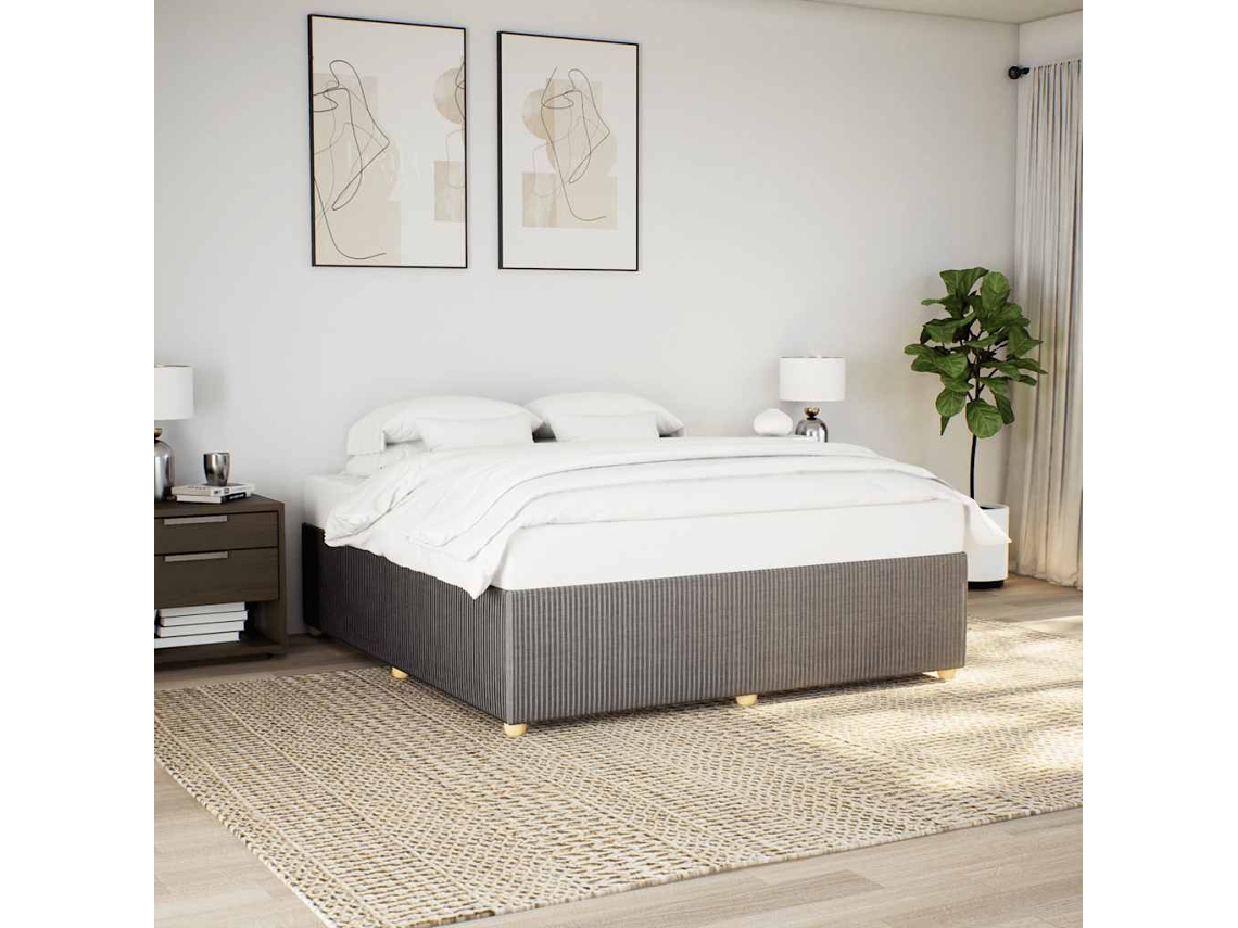 Vidaxl Cama Sem Colchão 180x200 Cm Tecido Castanho-acinzentado