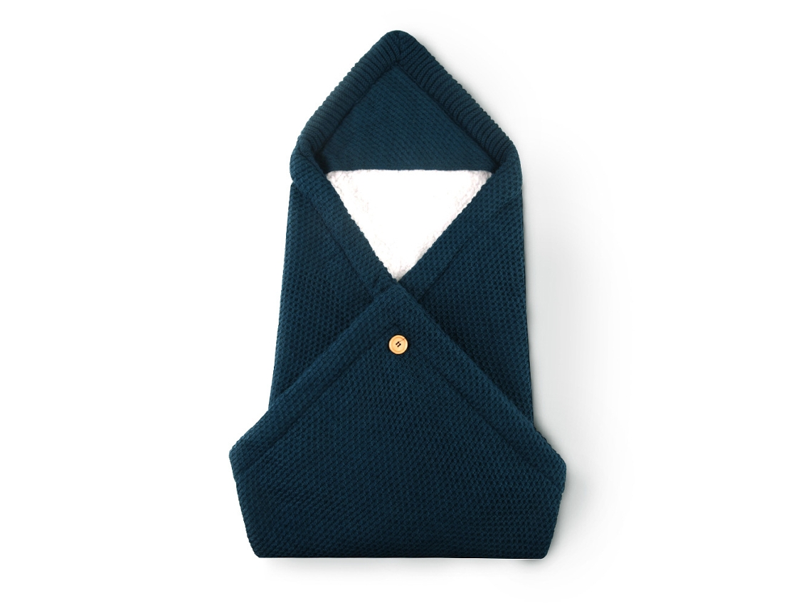 Saco de dormir de couro para bebê, manta de tricô essencial para o inverno, 80 cm, azul escuro, Panoona