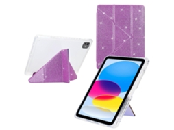 Capa inteligente de couro acrílico transparente Webake para tablet com glitter e dobra em Y