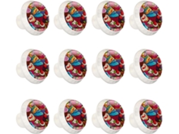 Puxadores Redondos Para Armários De Cozinha, Puxadores Para Armários E Gavetas, 12 Peças, Desenho Abstrato De Cupcake