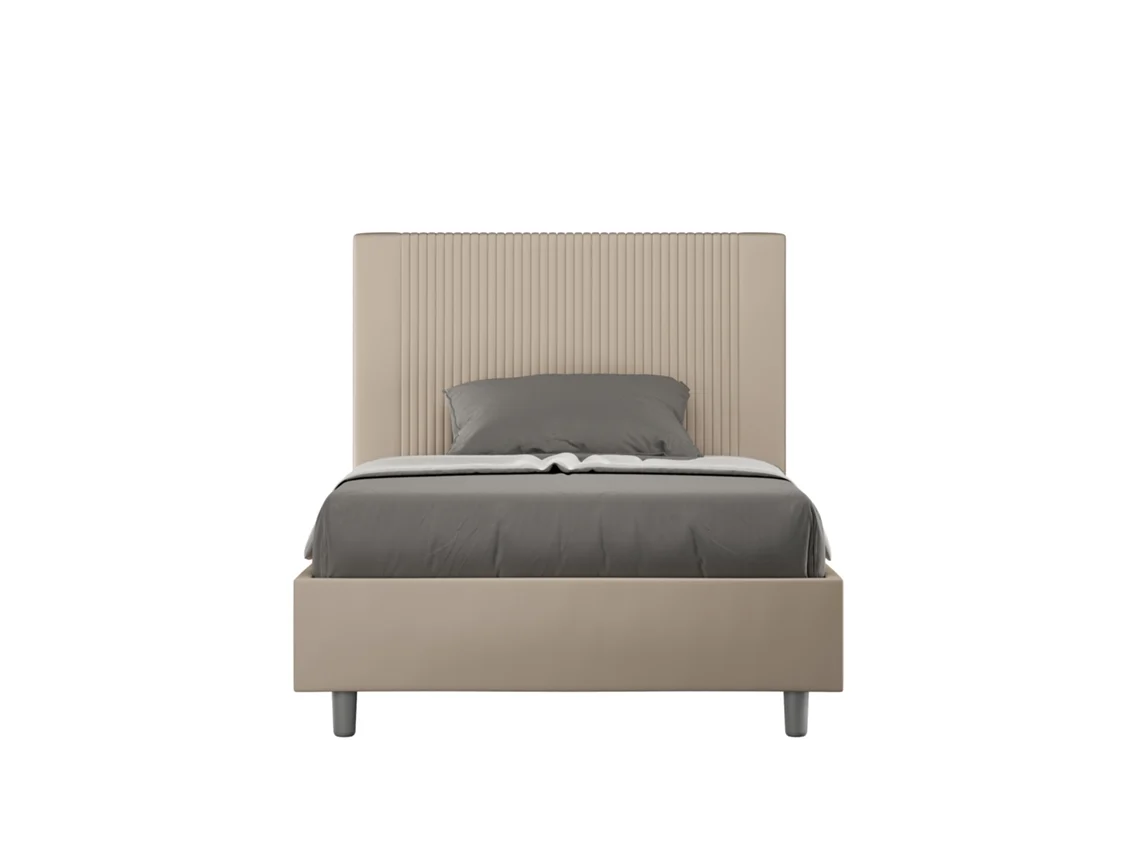 Cama de Corpo e Meio Sem Estrado Estofada GoyaITYHOME (120 x 190 cm - Painéis de Melamina e Couro Sintético)