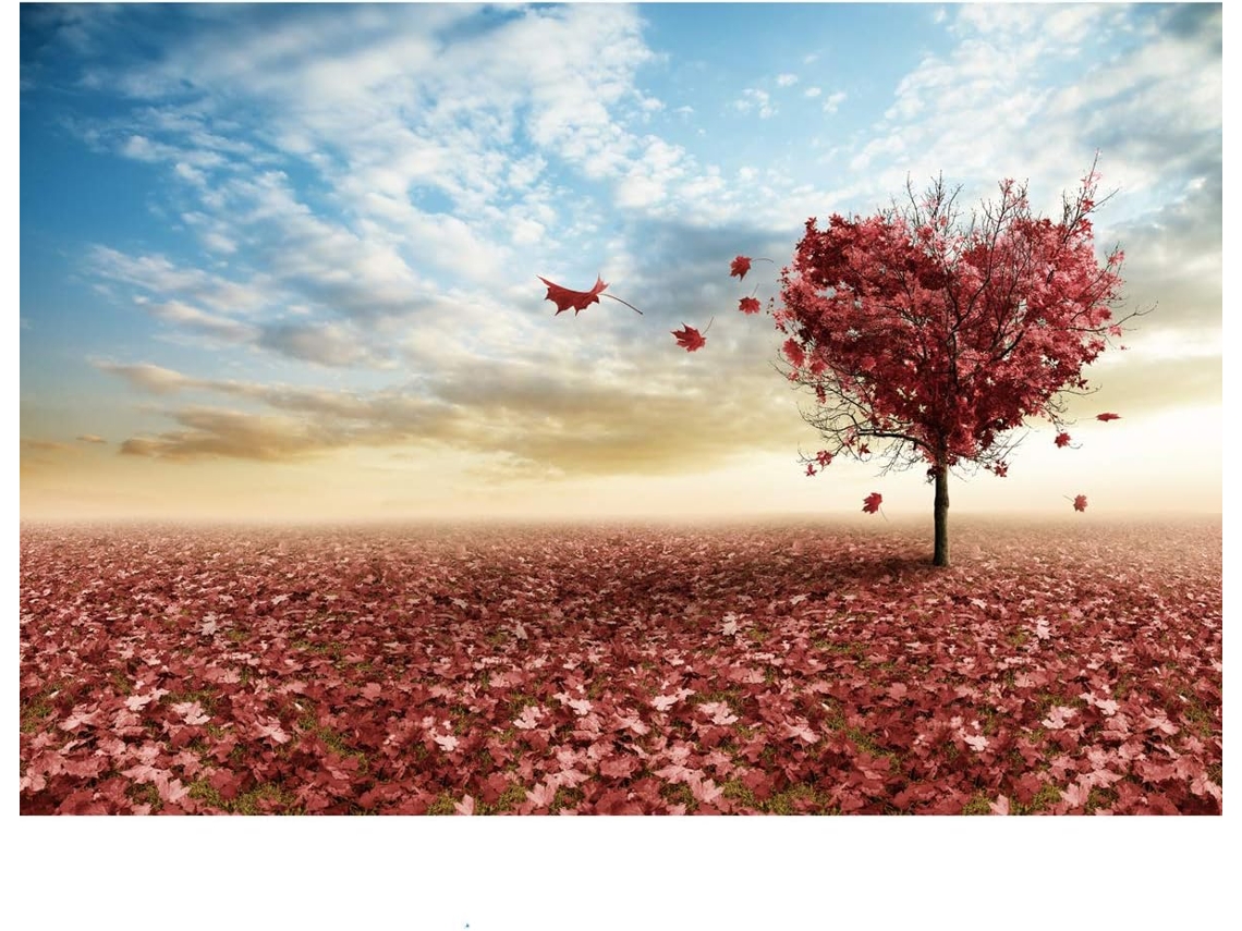 Quebra-cabeças 1000 Peças - Série Tranquil Maple Leaves Heart - Para Adultos (rosa)