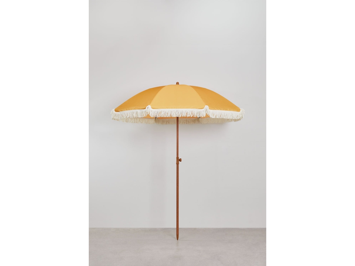 Guarda Sol Miska Ø175 Cm Em Tecido E Aço Poliéster Amarelo Curry Sklum