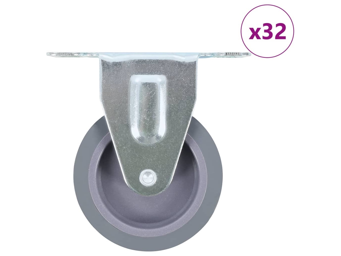 Vidaxl 32 Pcs Rodas Fixas 75 Mm