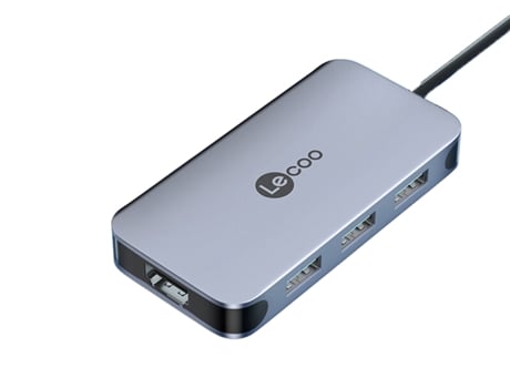 Adaptador LECOO Lkc1345H 6In1 Type-C a Hub 3Usb3.0 Hdmi Vga Pd para Huawei Mate40/P50 S20