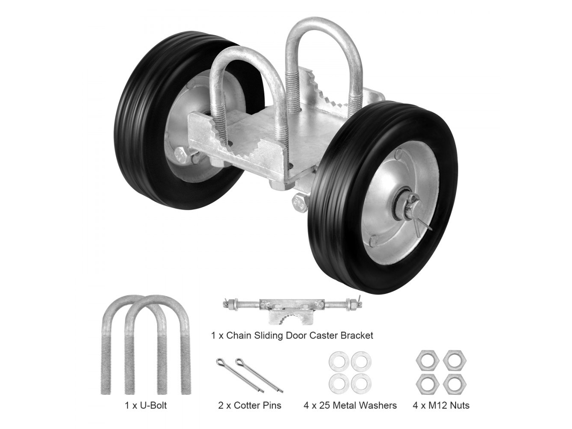 Sistema De Correr Para Portas Pesadas Com Rodas De Borracha E Suporte Galvanizado Tekmaquinas