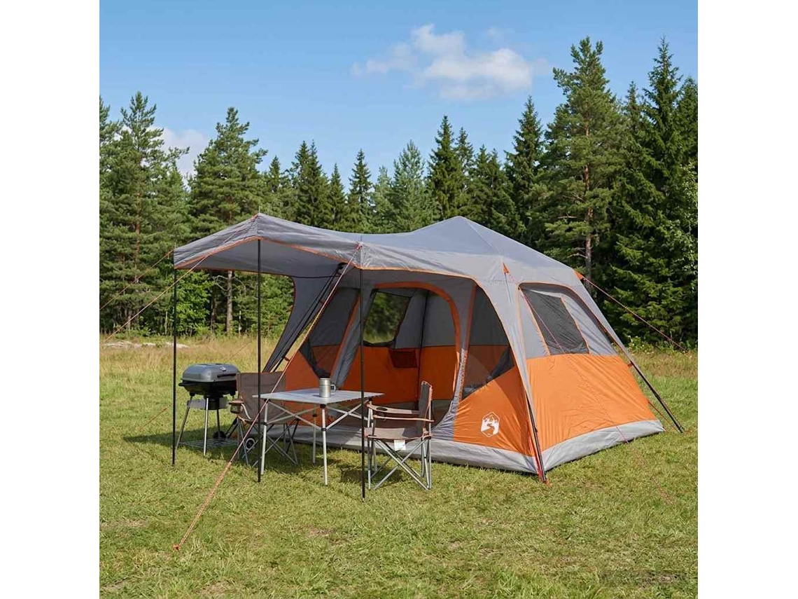 Vidaxl Barraca Familiar Com Telhado Cinza E Laranja 305 X 275 X 190 Cm