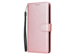 Capa Para Iphone 17 Air Em Couro Rosa Dourado Com Moldura Tripla Para Fotos E Compartimento Para Cartões.