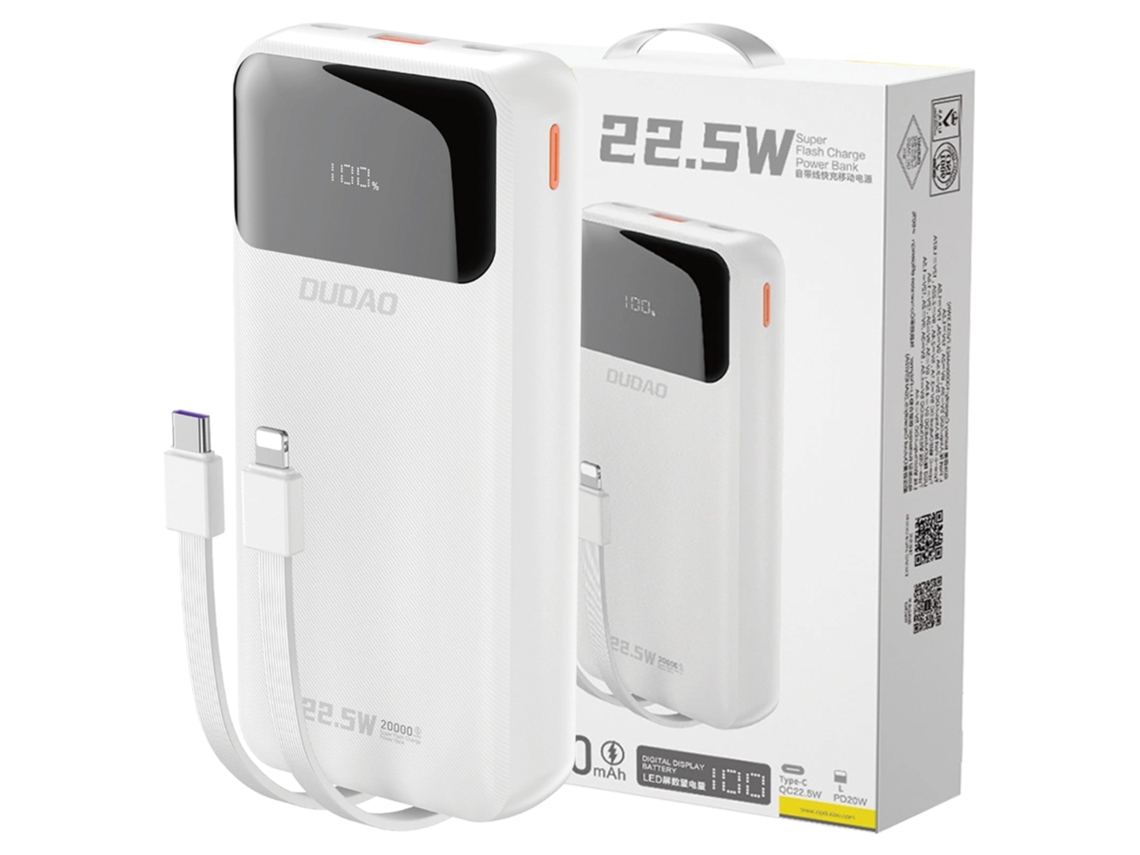 Dudao Powerbank K15pro 20000mah 22,5w Pd Para Celulares Usb-c Para Lightning