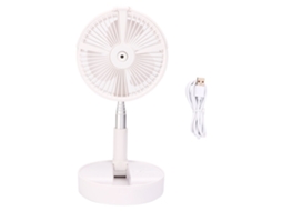 Ventilador Mesa Telescópico Portátil Nebulização Led Usb