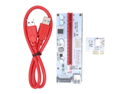 Placa Adaptadora Pcie Riser 1x Para 16x Com 3 Interfaces E Cabo De Extensão Estável
