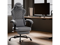Cadeira Gaming Ergonómica em Pele PVC com Massagem e Apoio para Pés, ZIWEI STORE