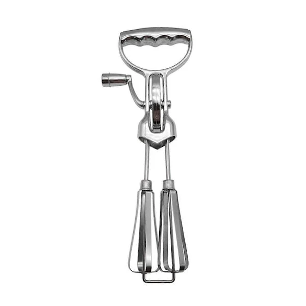 Batedor Manual De Aço Inoxidável Com Manivela E Duas Cabeças Giratórias