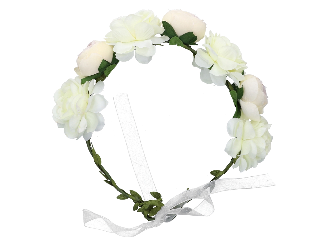 2026 cinta de Cabelo de Corona Floral Ajustável Guirnalda Artificial para Mulher Cor Branca